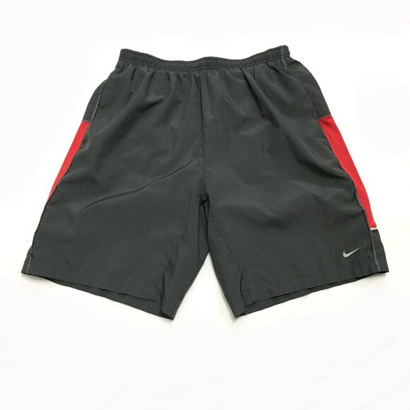 Nike Men's running shorts size medium gray & red - Picture 1 of 6
